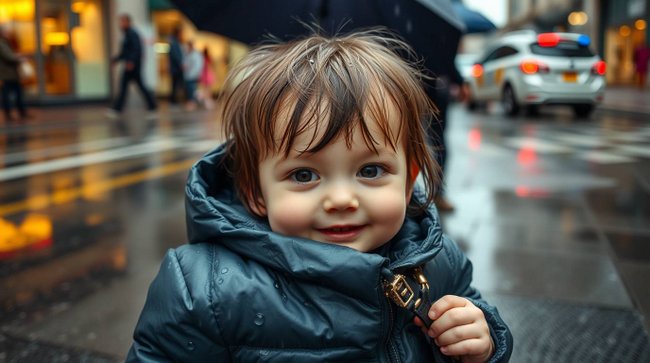 کودک زیبا در خیابان