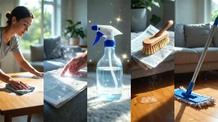 تمیزکاری سطوح و مبلمان: بدون آب، با خلاقیت