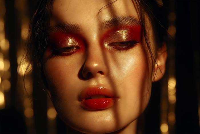 درام رنگ‌های قرمز و طلایی متالیک