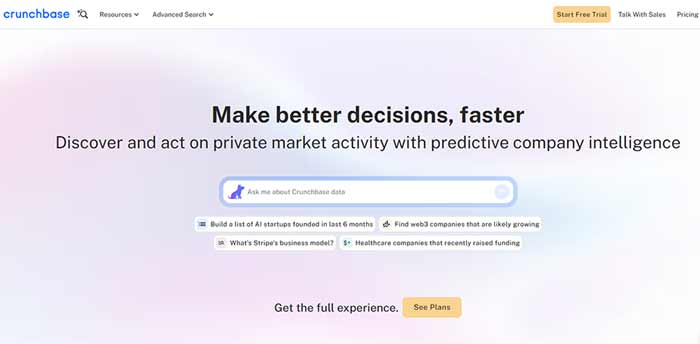 سایت Crunchbase — برای تحقیق و راستیآزمایی سرمایهگذار، نه پیام دادن